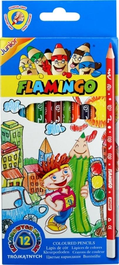 OLO PENCILS 12KOL/180 TROJK FLAMINGO JUNIOR PUD